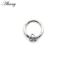 Alisouy 1pc Stainless Steel Clicker Hinged Nose Septum Ring Segment Daith Helix  - £9.66 GBP