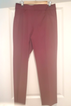 Chico&#39;s Women&#39;s 2R Long Pants Career Flat Front Burgundy Dressy Banded W... - $24.65