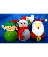 LED Light Up Christmas Decoration Mini Figures Snowman Santa &amp; Elf Glows... - £8.80 GBP
