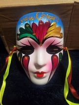 Mardi Gras Porcelain Hand Painted Mask 5&quot; - Handcrafted New Orleans Fancy - £3.92 GBP