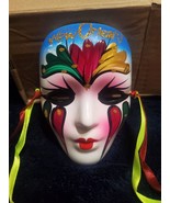 Mardi Gras Porcelain Hand Painted Mask 5" - Handcrafted New Orleans Fancy - £3.78 GBP