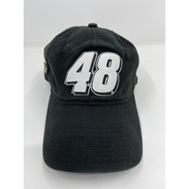 Hat Nascar Jimmie Johnson Number 48 Adjustable Black Apparel Sports - £9.23 GBP