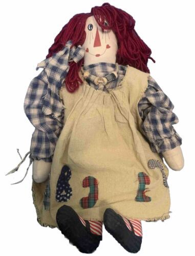 Primary image for Vintage Raggedy Ann Doll Unique Handmade 23” ABC 123 Thread Spool Necklace
