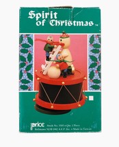 Vintage Spirit Of Christmas Decor Snowman Revolving Music Box White Christmas - £19.46 GBP
