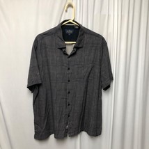 Nat Nast Luxury Original Silk Cotton Shirt Mens Size XL Short Sleeve Dar... - $19.59