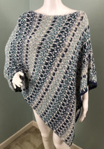 NWOT Women&#39;s Chico&#39;s Textured Tweed Sweater Poncho Small/Medium - £27.25 GBP