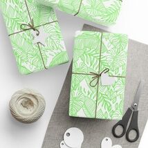 Tropical Green Palm Leaves Premium Eco Friendly Decorative Gift Wrapping... - $19.80+