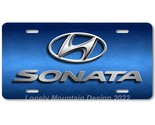 Hyundai Sonata Inspired Art on Blue FLAT Aluminum Novelty Auto License T... - $17.99