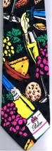 Addiction Necktie Wine Bolero Cheese 100% Silk Made in Canada 1992 - £15.12 GBP