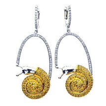 1.72ct Fancy Yellow Diamonds Earrings 18K All Natural 11 Grams Real Gold Canary - £3,322.57 GBP