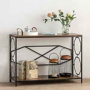 2-Tier Narrow Console Table, Storage Sofa Table Shelves For Hallway, Ent... - $240.99