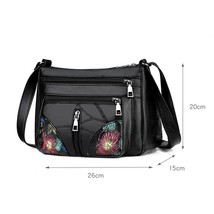  Vintage Women&#39;s Soft Leather  Bag Multi Pocket Crossbody ???? Middle Aged Femal - £48.57 GBP