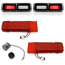 Red LED Rear Tail Brake Stop Light Lenses &amp; Flasher Pair for 1968 Chevy Camaro - £62.87 GBP