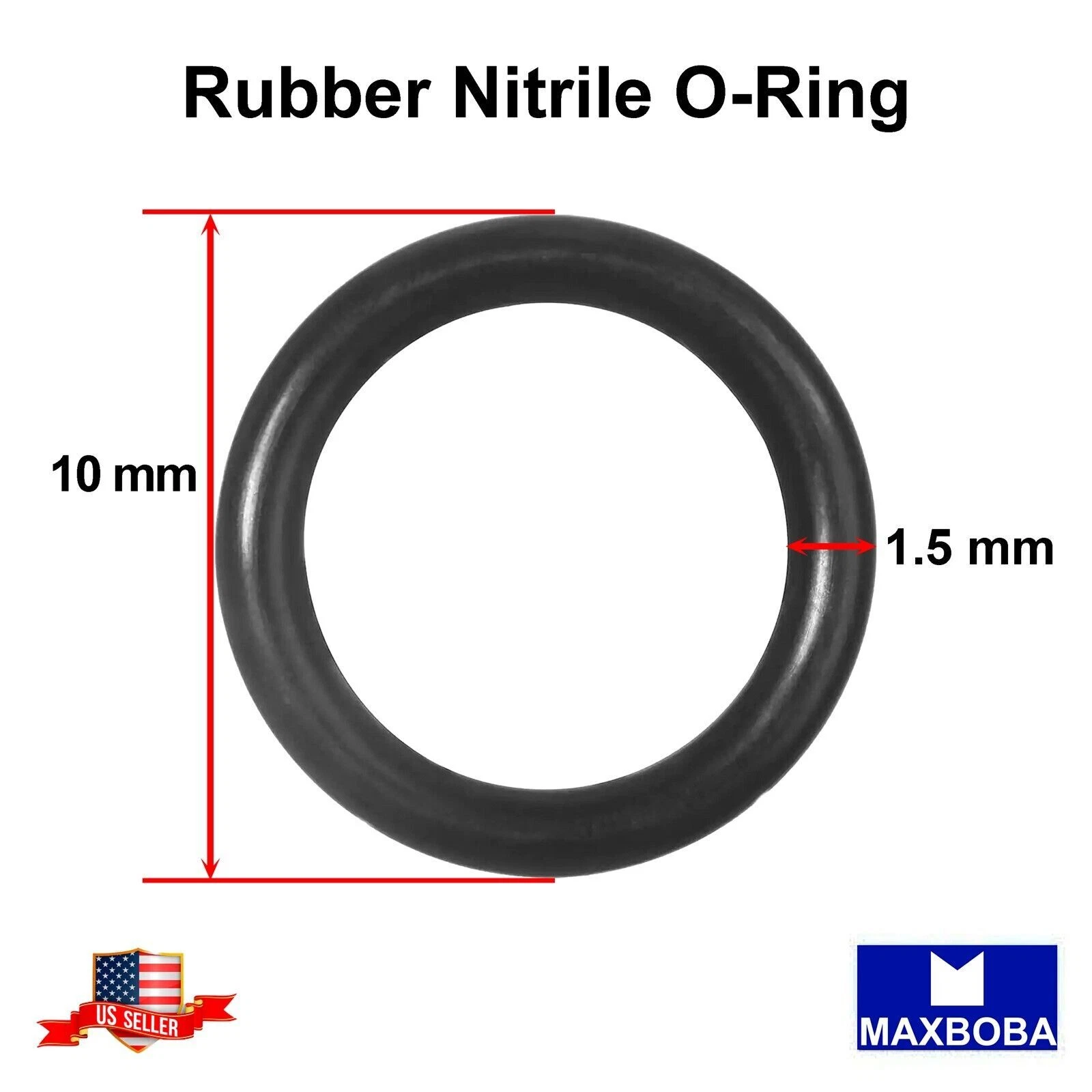 Pack of 5 O-ring Rubber Nitrile 10x1.5 mm NBR Oring Sealing Oil Heat Res... - $9.55