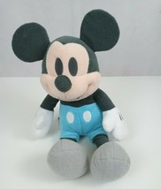 Disney Baby 12&quot; Mickey Mouse Cartoon Super Soft Plush Retro Eye Gray Blue - £13.02 GBP