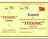 Marino Arte Poster RMS Titanic Lancio Biglietto Continental Misura Carto... - £14.47 GBP