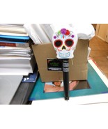 Halloween Solar 8 Hours Light Day of Dead Skull Landscape 9.5&quot; H Stake F... - $176.40 MXN