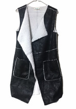 Western Open Draped Vest Cowgirl Rodeo Sz M By Nine Twelve Designs Black - £16.82 GBP
