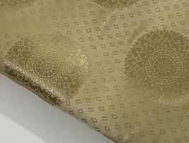 Indian Banarasi Brocade Fabric Beige & Gold Fabric, Wedding Dress Fabric - NF24 - £5.72 GBP - £8.39 GBP