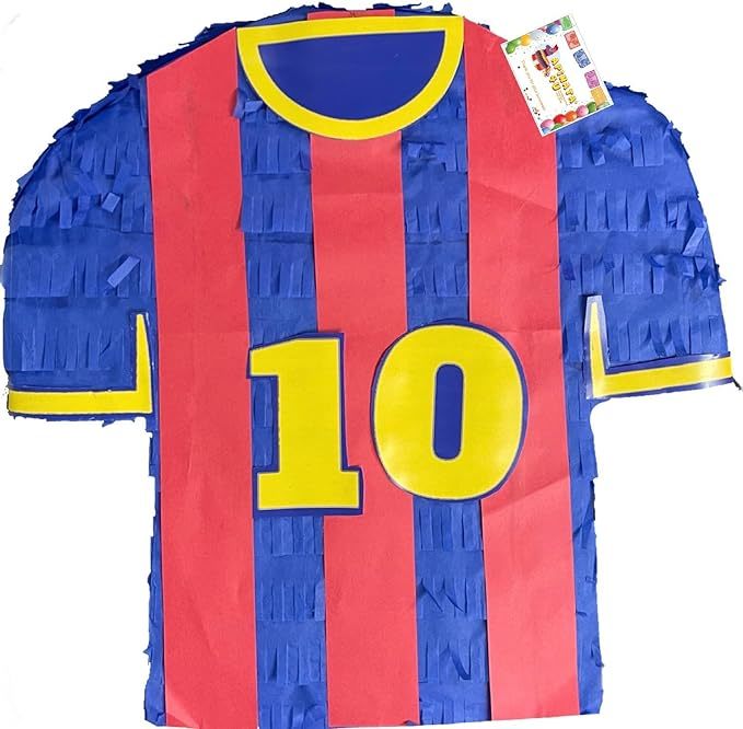 Soccer 10 Jersey Pinata Blue Red Yellow Color Sports Themed Birthday Par... - $39.99