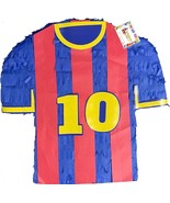 Soccer 10 Jersey Pinata Blue Red Yellow Color Sports Themed Birthday Par... - $733.58 MXN