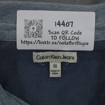 Calvin Klein Shirt Men M Blue Polo Color Block Short Sleeve Spread Collar Button - £17.97 GBP