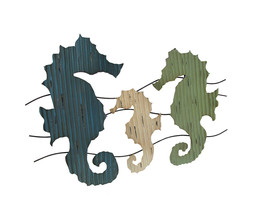 Scratch &amp; Dent Corrugated Metal Seahorse Wall Hanging 35 X 23 - £26.11 GBP