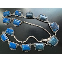 Italian 925 Sterling Silver And L API S Lazuli Necklace Sky - $178.20