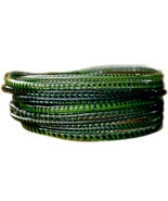 10 Green with Black Recycled Flip-Flop Bracelets Hand Made in Mali, West... - $7.80