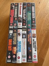 12 Action / Adventure VHS Video Tapes. All Listed. 18 Cert. - $370.91 MXN