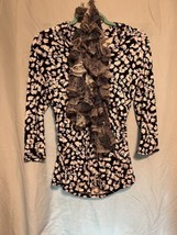Vince Camuto Black And White Tuxedo Top With Scarf Women’s Size S - $55.00