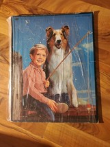 Vintage 1957 Whitman Lassie & Timmy Fishing No. 4428 Frame Inlay Tray PUZZLE - $19.79