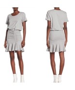 $248 VERONICA BEARD ruched t-shirt dress S Heather gray short sleeve ruf... - $64.34