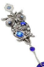 Turkish Blue Evil Eye 3&quot; Crystal Owl Wall Hanging Protection Amulet Home Decor - £15.71 GBP