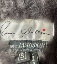 Vintage Women Gray/Brown Lambskin Leather Coat Jacket Sz Small Made Turkey image 5