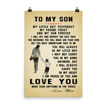 Inspiration Quotes Poster Novelty Gift for Son from Mother Carry You in My Heart - £19.86 GBP+