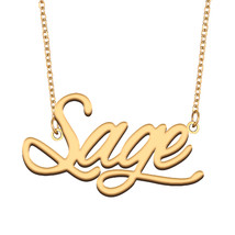 Sage Name Necklace for Best Friend Family Member Birthday Christmas Gift - $15.99