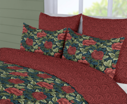 5 Reversible Duvet Cover Set Cotton Blend Vintage Rose - $3,998.60 MXN+