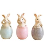 MineSign Resin Bunny Decorations Spring Easter Decor 3 Rabbits Tabletopper - $15.83
