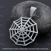 3Ct Round Cut Genuine Moissanite Spider Web Pendant 14K White Gold Plated Silver - £150.41 GBP