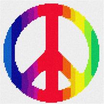 Pepita Needlepoint Canvas: Peace Colorful, 7&quot; x 7&quot; - $50.00+