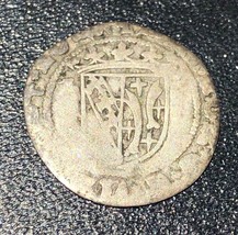 1544 Duchy of Lorraine Demi 1/2 Gros François I Silver Sword Medieval Ra... - £66.17 GBP