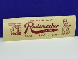 Drug store pharmacy ephemera label advertising Rademacher Winona paint g... - £9.34 GBP