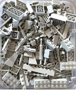Lego 150 piece Light Grey Lego lot full of bricks, blocks Variety of Siz... - $238.26 MXN