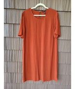 Eileen Fisher Womens L Shirt Dress Short Sleeve Round Neck Red Viscose S... - $33.20