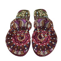 Vera Bradley Medium 7-8 Resort Medallion Flip Flops Sandals Cushion Multicolored - £12.98 GBP