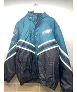 Eagles Jacket Philadelphia Starter Snap up Hooded NFL Jacket GREEN Size XXL - £198.07 GBP