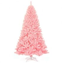 7.5 Feet Hinged Artificial Christmas Tree Full Fir Tree - Color: Pink - ... - $123.91