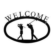 Village Wrought Iron Golf Couple Welcome Home Sign Small - $22.82