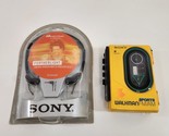 Sony Sports Walkman Cassette Player WM-F35 FM AM Radio + MDR-W08L Headph... - £99.46 GBP